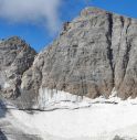 Marmolada, ghiacciaio: rilievo del crepaccio con i droni 