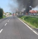 Incendio devasta furgone frigo a Quinto di Treviso