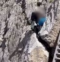 Ferrata senza imbrago con bambino