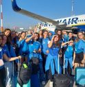 le ginnaste in aeroporto