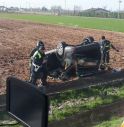 Auto si cappotta lungo la Postumia a Vedelago