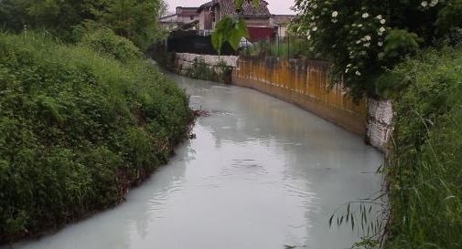 Il torrente diventa bianco: è caccia agli inquinatori