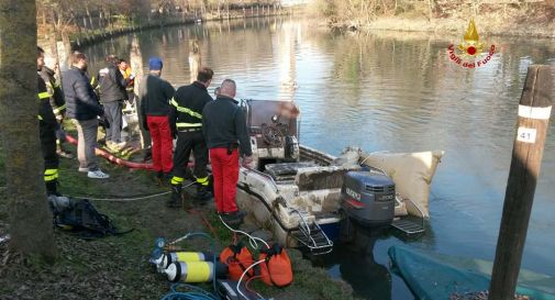 Barca recuperata dai Vigili del Fuoco