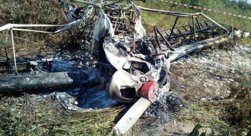 l'aereo bruciato sul greto del Piave