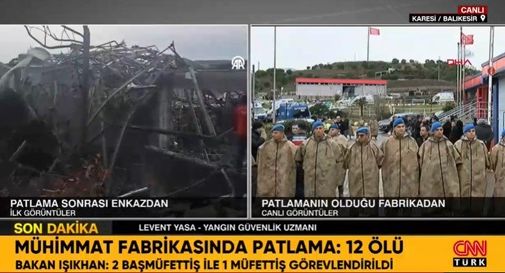 Turchia, esplosione in una fabbrica di munizioni