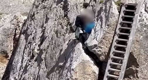 Ferrata senza imbrago con bambino