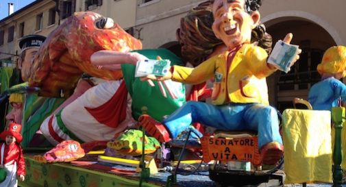 carnevale trevigiano trombette e maschere manifesto pubblicitario