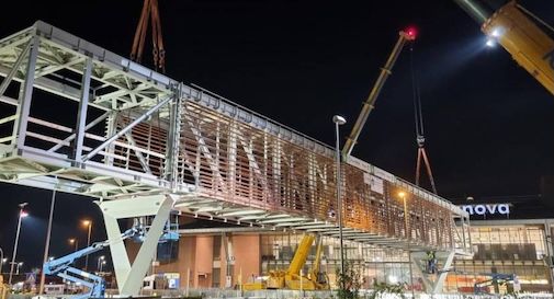 Aeroporto di Treviso, aperta la passerella pedonale sopra la Noalese