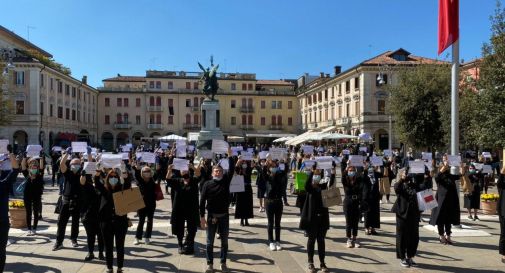 la protesta di questa mattina