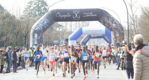 la partenza della Treviso Marathon 2018