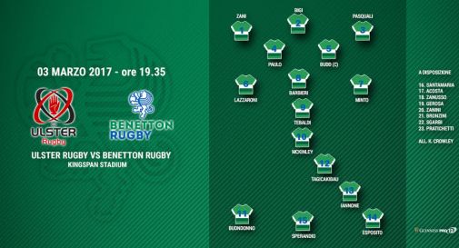 Ulster-Benetton, il XV biancoverde