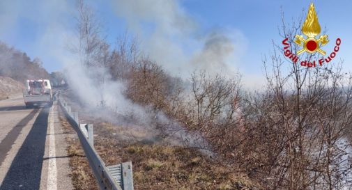 Incendio vegetazione, doppio intervento dei Pompieri