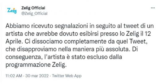 Omicidio Carol Maltesi, bufera su tweet del comico: Zelig si dissocia e lo esclude