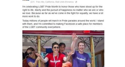 Mark Zuckerberg celebra il Pride: 