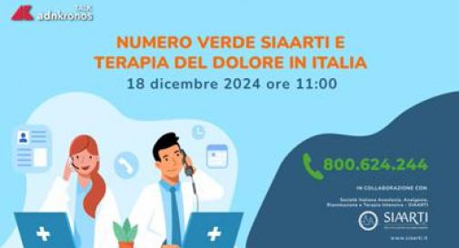 'Numero verde Siaarti e terapia del dolore in Italia', online il talk.